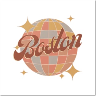 Boston Massachusetts Retro Vintage Design Posters and Art